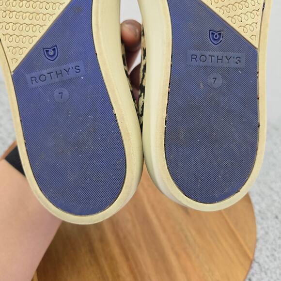 Rothy's The Original Slip On Sneaker Little Desert Cat Leopard Print Women 7 - Picture 12 of 15